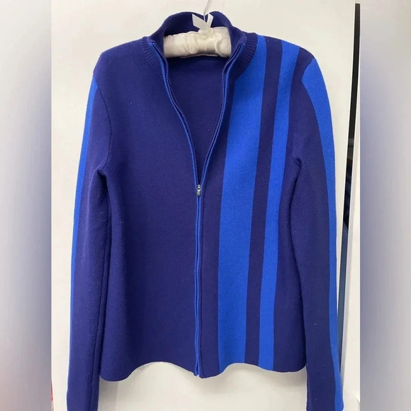 Athleta Cat Track Cardigan- blue tone-on-tone- size L - Picture 3 of 9